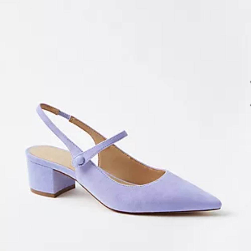 NWT Suede Mary Jane Slingback Pumps Blue Size 10